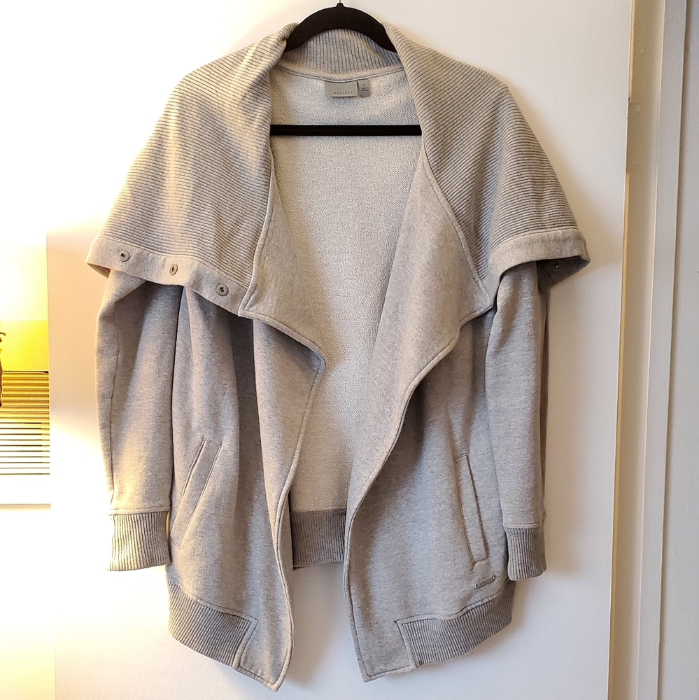 NWOT Athleta Modern Soft Terry Knit Light Grey Wrap
